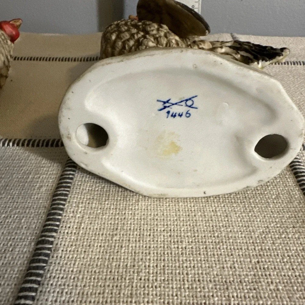 Homco Rooster and Hen Figurines Ceramic Chicken Country Decor 1446‎ 1445 Vintage